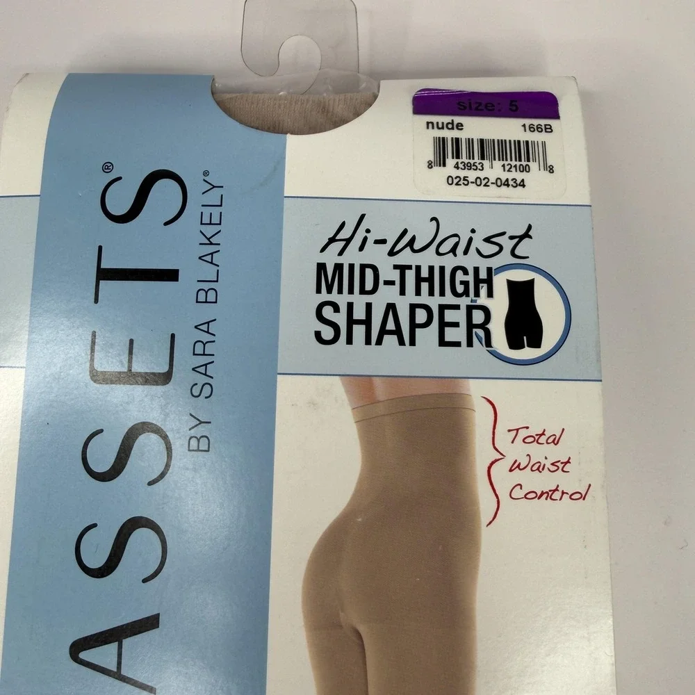 Assets By Sara Blakely Hi-Waist Mid-Thigh Shaper Womens 5 Nude Beige Spanx